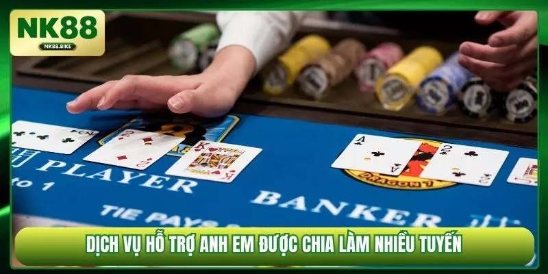 Dịch vụ hỗ trợ anh em được chia làm nhiều tuyến